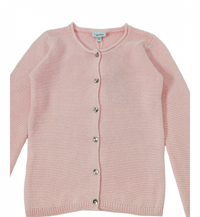 Cardigan fete, OVS, model tricotat, Bumbac BIO, Roz, 98 cm, 2-3 ani [3]