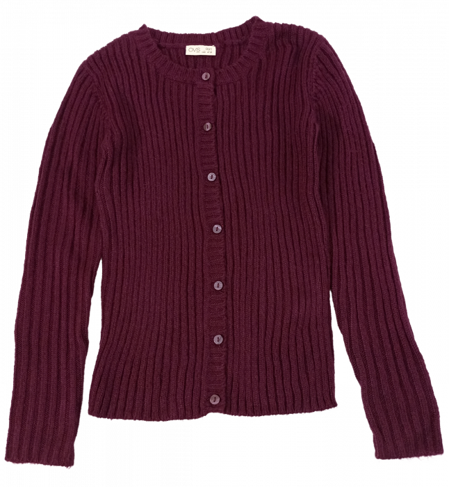 Cardigan fete tricotat, OVS, tricot in dungi verticale si inchidere completa pe nasturi, Acril, 3-4 ani [4]