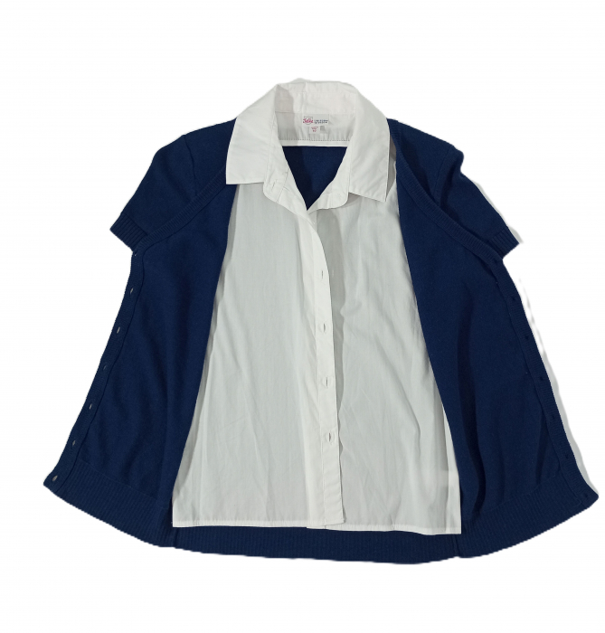 Cardigan scoala, maneca scurta cu guler de camasa, Justice, Bumbac, [4]