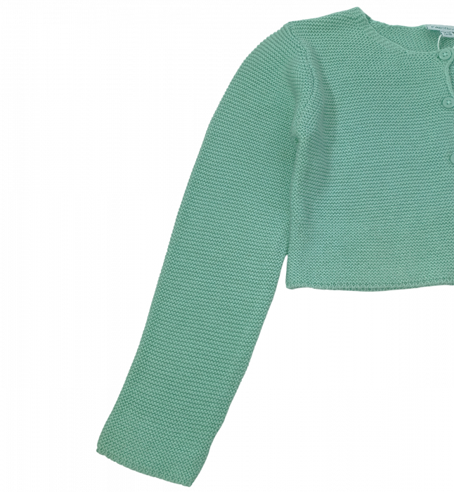 Cardigan tricotat fete, OVS, model scurt, Bumbac organic, 2-3 ani [3]