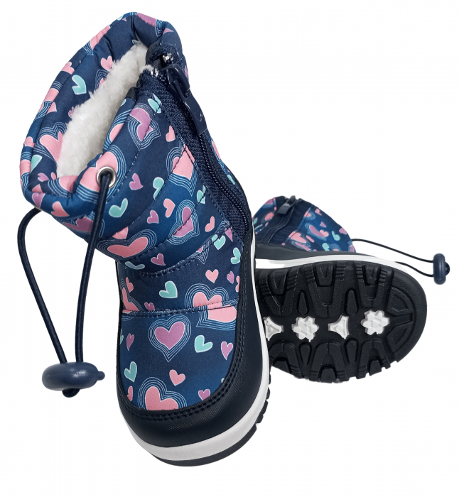 Cizme impermeabile si imblanite copii, Blue & Purple Heart, [10]
