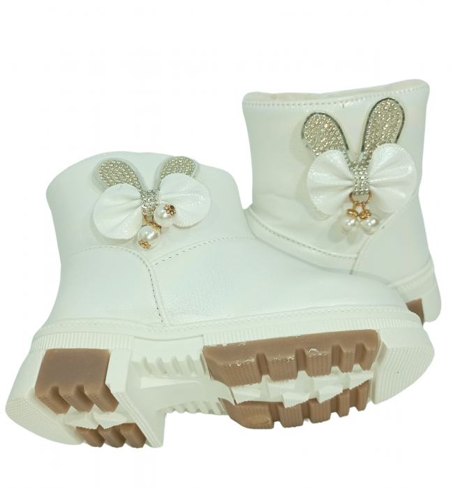 Cizme impermeabile si imblanite fete, White Ribbon, efect holografic, [3]