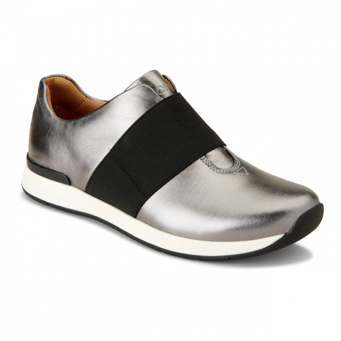 Pantofi dama din piele naturala Cosmic Codie Metallic Pewter Casual Slip [1]
