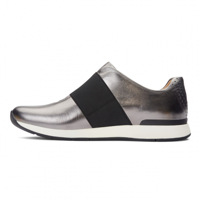 Pantofi dama din piele naturala Cosmic Codie Metallic Pewter Casual Slip [2]
