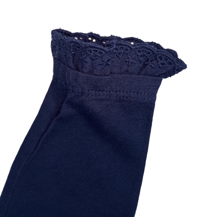 Colanti bebelusi, OVS, tiv dantelat, Bumbac/elastan, Bleumarin, 74 CM, 9-12 luni [5]