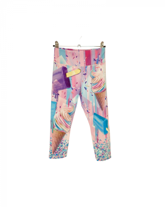 Colanti pentru fete, OEM, imprimeu inghetata si bomboane, poliester, multicolor, 128 cm, 7-8 ani [2]