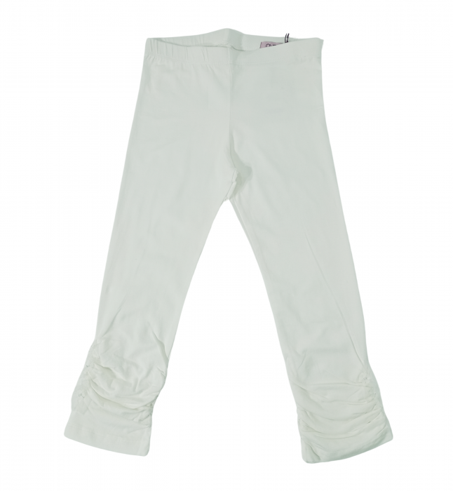 Colanti pentru fete, OVS, Leggings, aplicatii dantela , Bumbac elastic, Alb laptos, 146 cm, 10-11 ani [2]