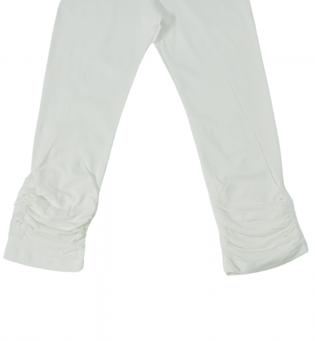 Colanti pentru fete, OVS, Leggings, aplicatii dantela , Bumbac elastic, Alb laptos, 146 cm, 10-11 ani [4]