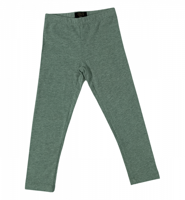 Colanti pentru fetite, OVS, Leggings, Bumbac/Elastan, Gri inchis, 122 CM, 6-7 ani [4]