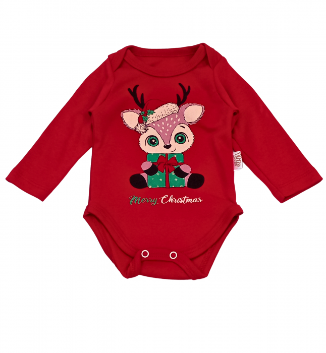 Compleu copii 3 piese Craciun, Merry Bamby, bumbac, [3]