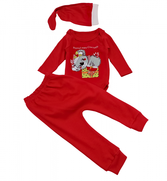 Compleu copii 3 piese Craciun, Merry Koala, bumbac [2]