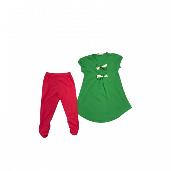 Compleu vara fete 2 piese, Happy Tree, Tricou si colanti, Bumbac, [6]