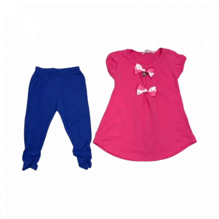 Compleu vara fete 2 piese, Happy Tree, Tricou si colanti, Bumbac, [3]