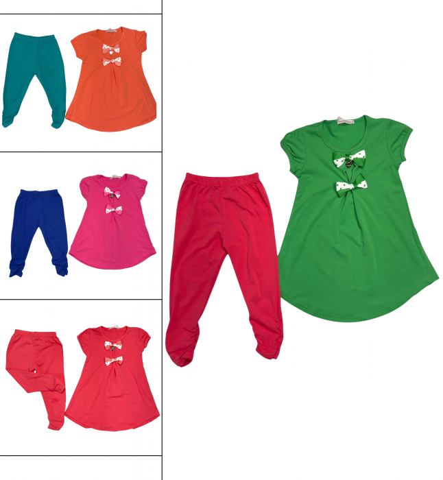 Compleu vara fete 2 piese, Happy Tree, Tricou si colanti, Bumbac, [2]