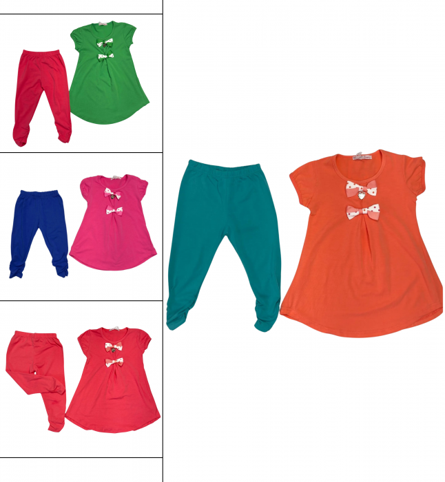 Compleu vara fete 2 piese, Happy Tree, Tricou si colanti, Bumbac, [2]