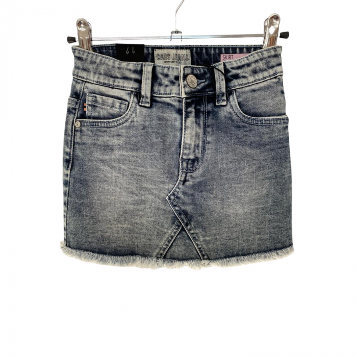 Fusta blugi pentru fete, Cars Jeans, aspect spalat, Bumbac/elastan, Albastru stins, 140 cm , 10 ani [1]