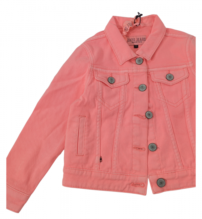 Geaca de blugi fete, Cars Jeans, Denim style, Bumbac/elastan, Portocaliu neon, 104 CM, 4 ani [3]