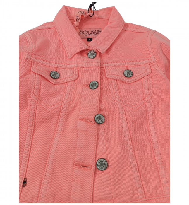 Geaca de blugi fete, Cars Jeans, Denim style, Bumbac/elastan, Portocaliu neon, 104 CM, 4 ani [2]