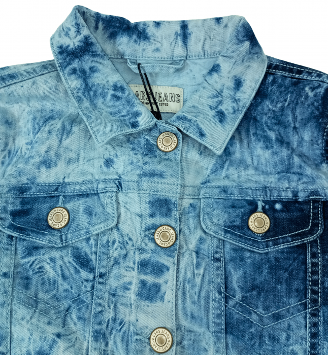 Geaca de blugi fete, Cars Jeans, Denim style, Bumbac/elastan, Albastru prespalat, 140 CM, 10 ani [9]