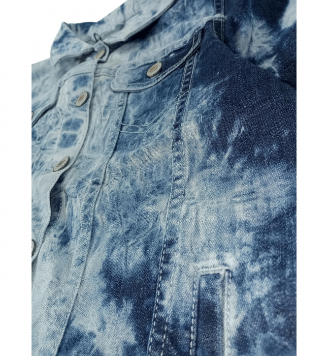 Geaca de blugi fete, Cars Jeans, Denim style, Bumbac/elastan, Albastru prespalat, 140 CM, 10 ani [10]