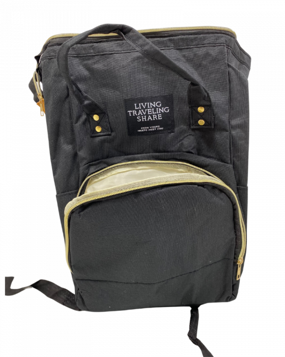Rucsac pentru mamici, Living Travelling Share, rol organizator, Multicolor, 37x24x12 cm [4]