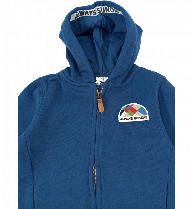 Hanorac flausat baieti, OVS, broderie logo, bumbac si poliester, 4-5 ani [2]