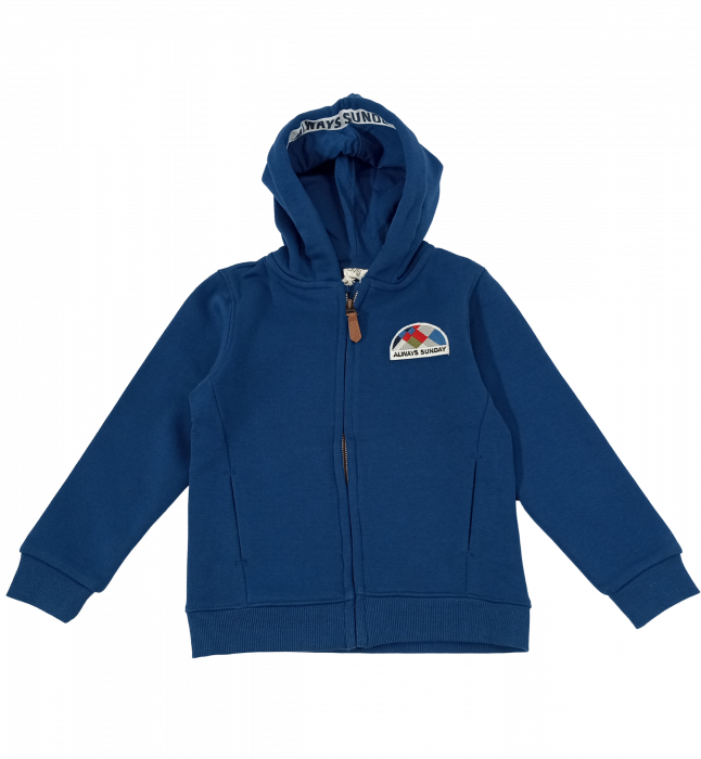Hanorac flausat baieti, OVS, broderie logo, bumbac si poliester, 4-5 ani [6]
