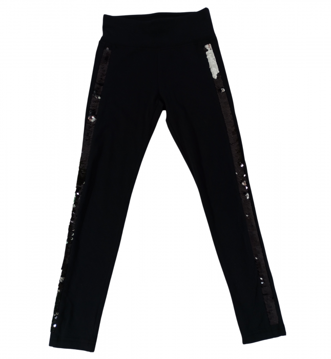 Leggings fete talie inalta, Justice, dungi contrastante din paiete, poliester, 6-7 ani [2]