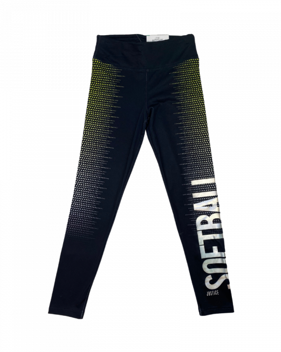 Leggings talie inalta, negru cu galben si alb cu buline "Soft ball" JUSTICE - 10 ani [1]