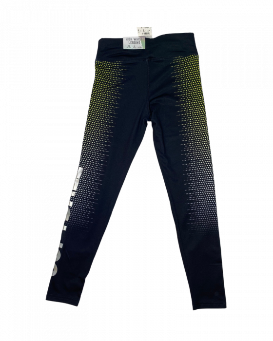 Leggings talie inalta, negru cu galben si alb cu buline "Soft ball" JUSTICE - 10 ani [2]