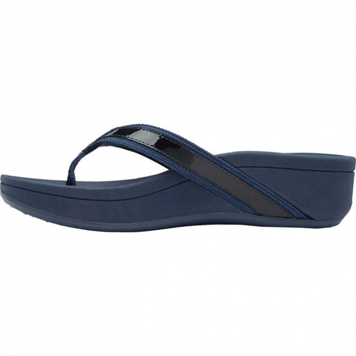 Papuci piele naturala cu platforma pentru femei Pacific Hightide Navy [2]