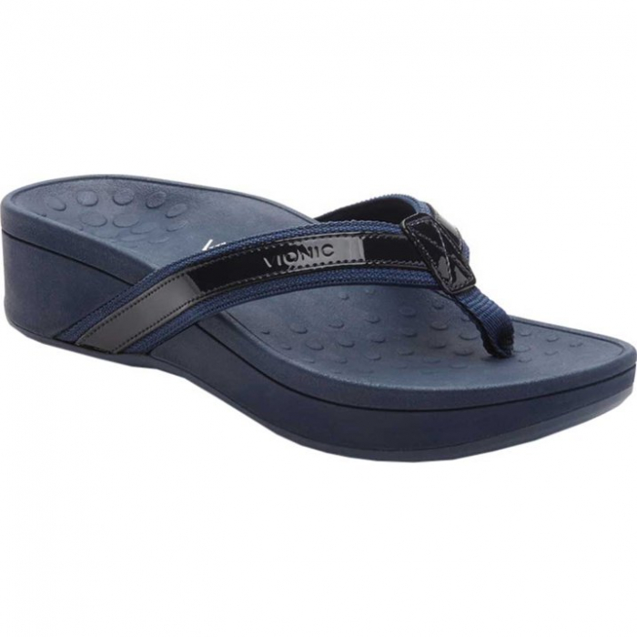 Papuci piele naturala cu platforma pentru femei Pacific Hightide Navy [1]