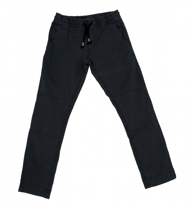 Pantaloni lungi baieti, OVS, talie elastica si snur, Bumbac organic, Gri petrol, 146 CM, 10-11 ani [3]