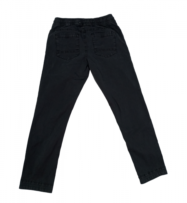 Pantaloni lungi baieti, OVS, talie elastica si snur, Bumbac organic, Gri petrol, 146 CM, 10-11 ani [2]