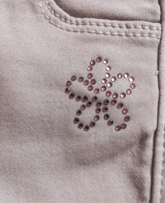 Pantaloni bebe, OVS, talie ajustabila, aplicatie decorativa, Bumbac/Poliester/Elastan, Lila, 80 CM, 12-18 luni [3]