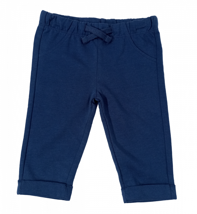 Pantaloni bebe, OVS, talie elastica si snur, Bumbac pur, Albastru, 68 CM, 6-9 luni [1]