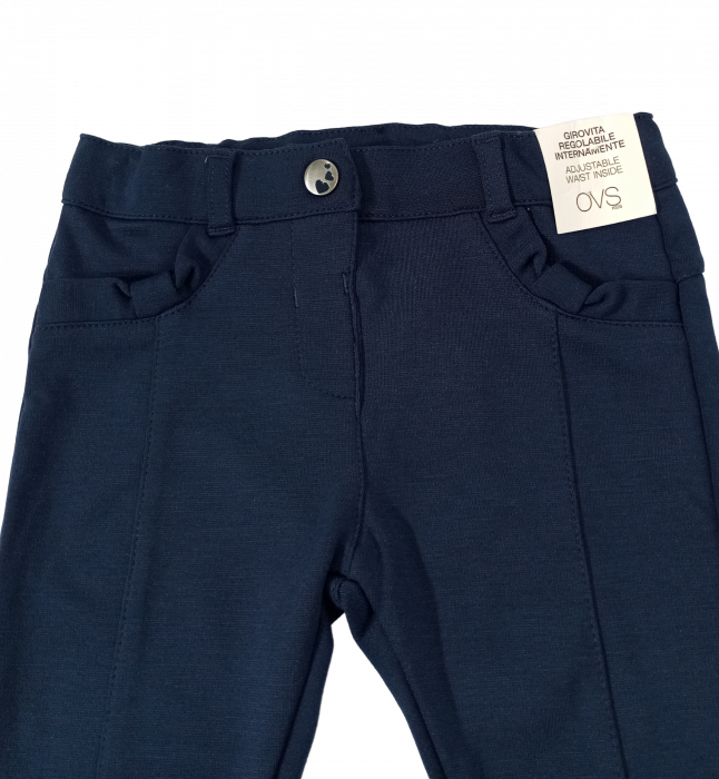 Pantaloni bebelusi, OVS, talies ajustabila, material elastic, Viscoza/poliester/elastan, Bleumarin, 80 CM, 12-18 luni [2]