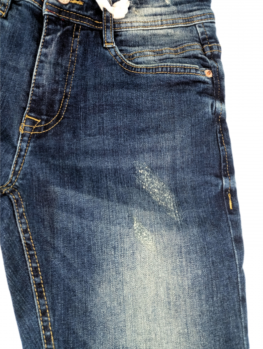Pantaloni blugi copii, OVS, DENIM slim, talie ajustabila, aspect deteriorat, bumbac, [5]