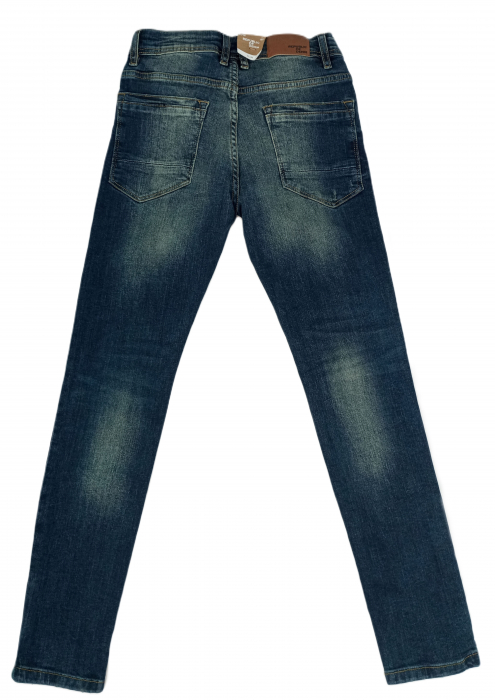 Pantaloni blugi copii, OVS, DENIM slim, talie ajustabila, aspect deteriorat, bumbac, [2]