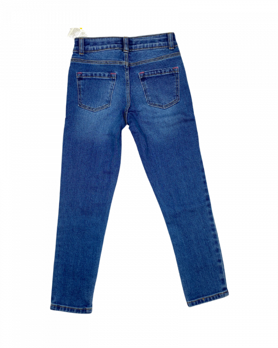 Pantaloni blugi, fete, Mini Boden, curcubeu, Bumbac, Albastru, 128 cm, 8 ani [2]
