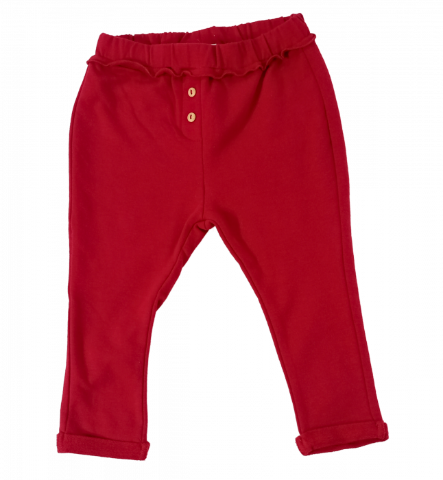 Pantaloni fetite, OVS, talie elastica, Bumbac organic, Fucsia, 86 CM, 18-24 luni [1]