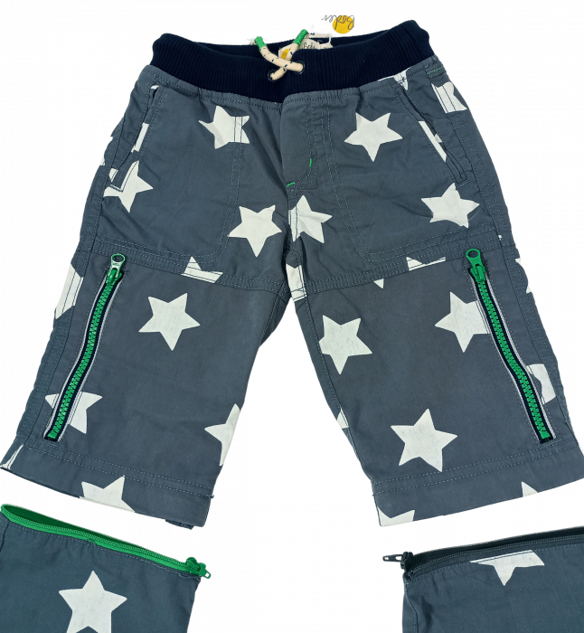 Pantaloni lungi copii cu functie ZIP-OFF LEGS, Mini Boden, stars, bumbac, 9 ani, [16]