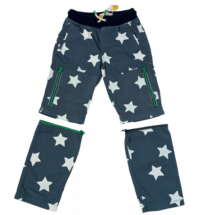 Pantaloni lungi copii cu functie ZIP-OFF LEGS, Mini Boden, stars, bumbac, 9 ani, [13]