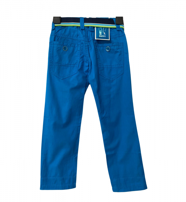 Pantaloni pentru băieți - Slim Fit, Talie Elastică și Curea, Bumbac [3]