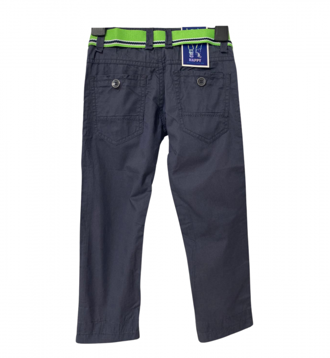 Pantaloni pentru băieți - Slim Fit, Talie Elastică și Curea, Bumbac [2]