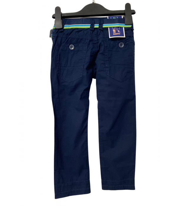Pantaloni pentru băieți - Slim Fit, Talie Elastică și Curea, Bumbac [3]