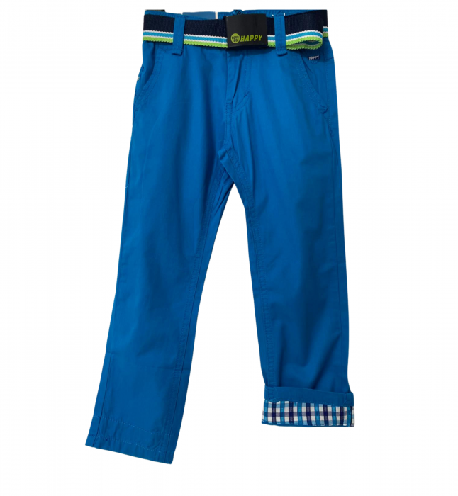 Pantaloni pentru băieți - Slim Fit, Talie Elastică și Curea, Bumbac [4]