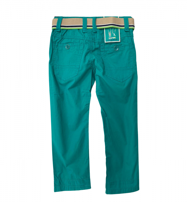 Pantaloni pentru băieți - Slim Fit, Talie Elastică și Curea, Bumbac [5]