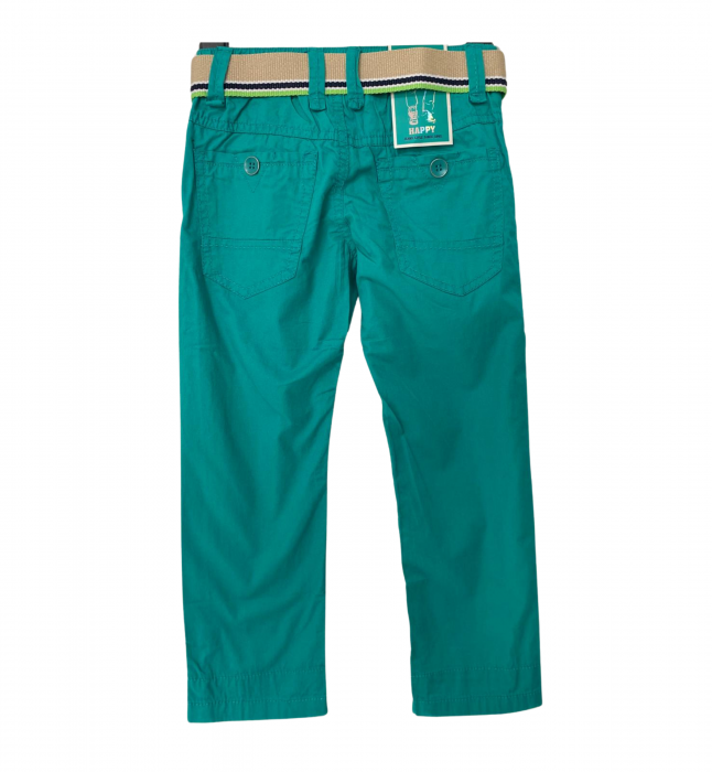 Pantaloni pentru băieți - Slim Fit, Talie Elastică și Curea, Bumbac [3]