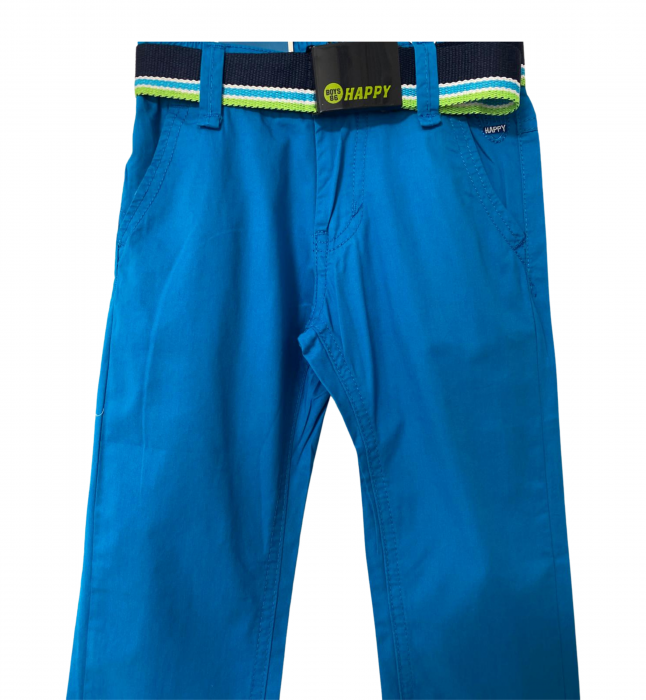 Pantaloni pentru băieți - Slim Fit, Talie Elastică și Curea, Bumbac [6]